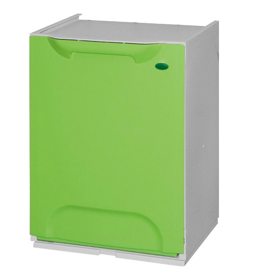 Cubo de reciclaje apilable verde